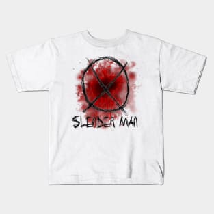 Slenderman blood spatter and symbol Kids T-Shirt